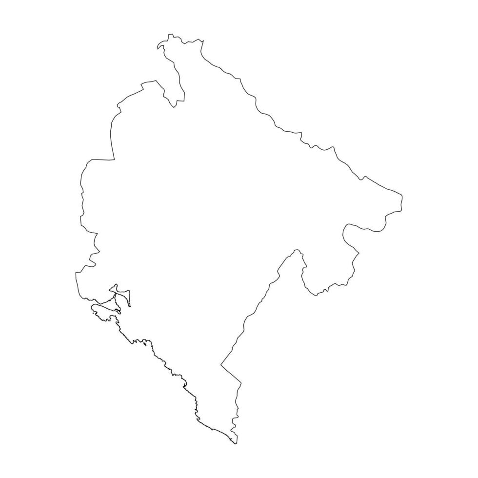 Montenegro blank outline map vector