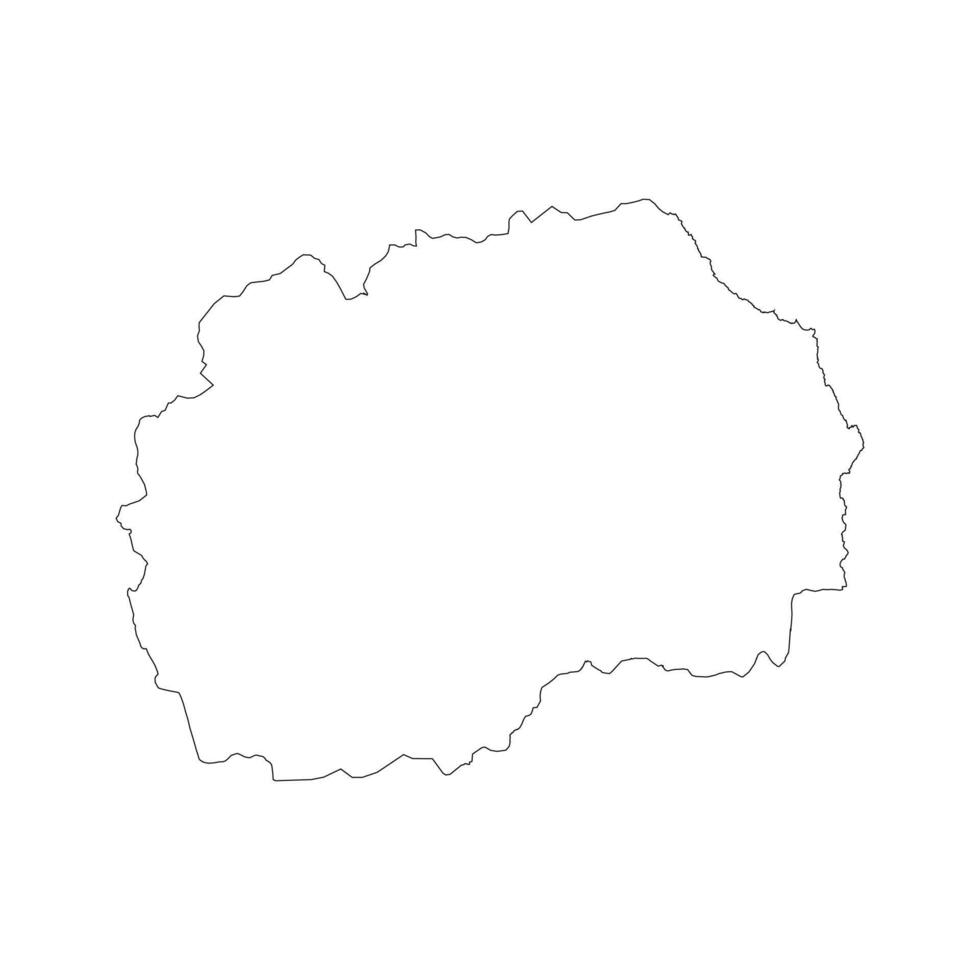 North Macedonia blank outline map vector