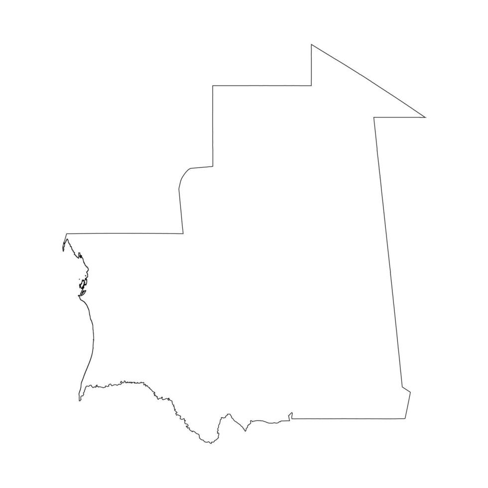 Mauritania blank outline map vector
