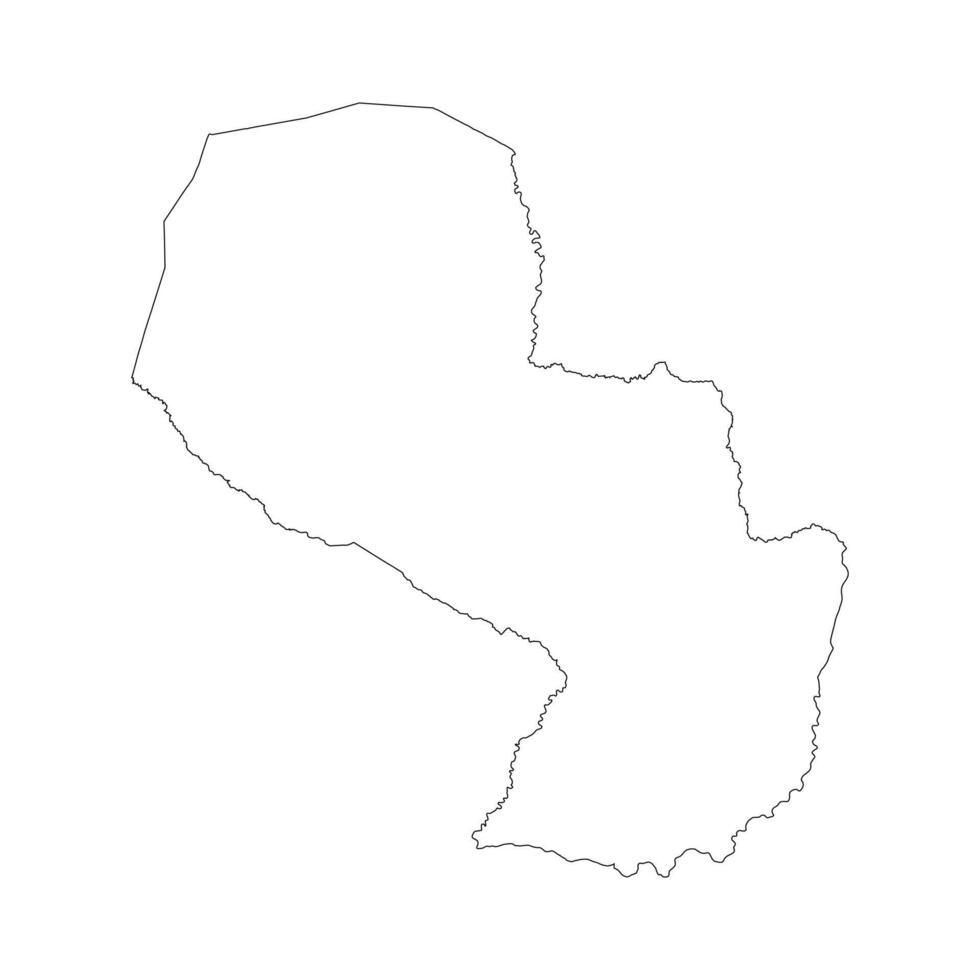 Paraguay blank outline map vector
