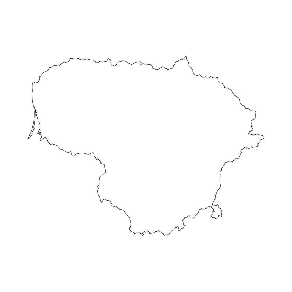 Lithuania blank outline map vector