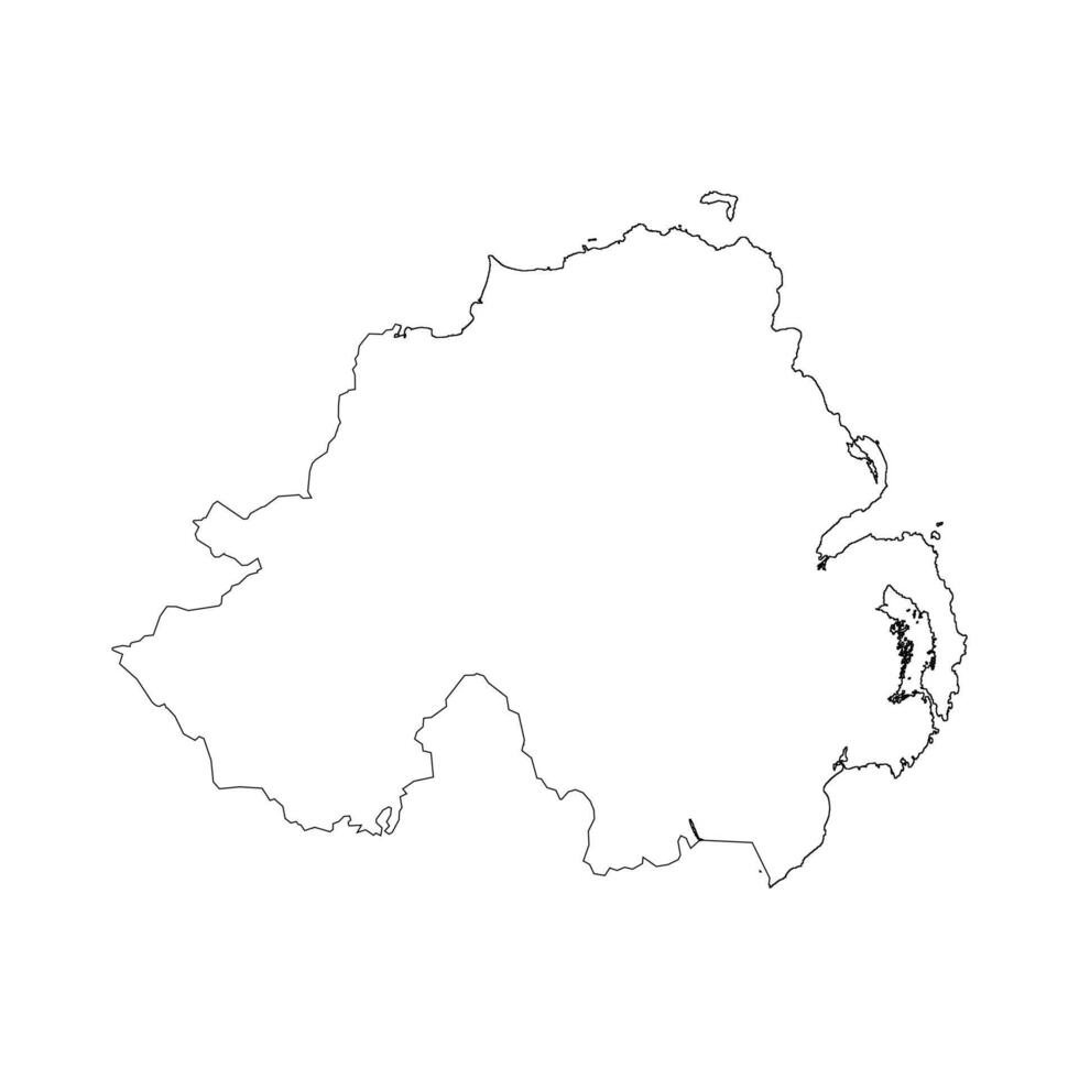 Northern Ireland blank outline map vector