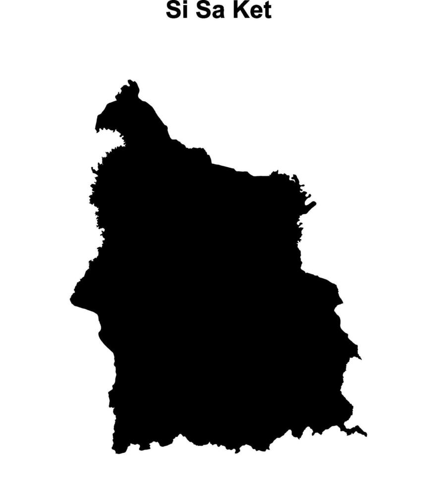 Si Sa Ket province blank outline map vector