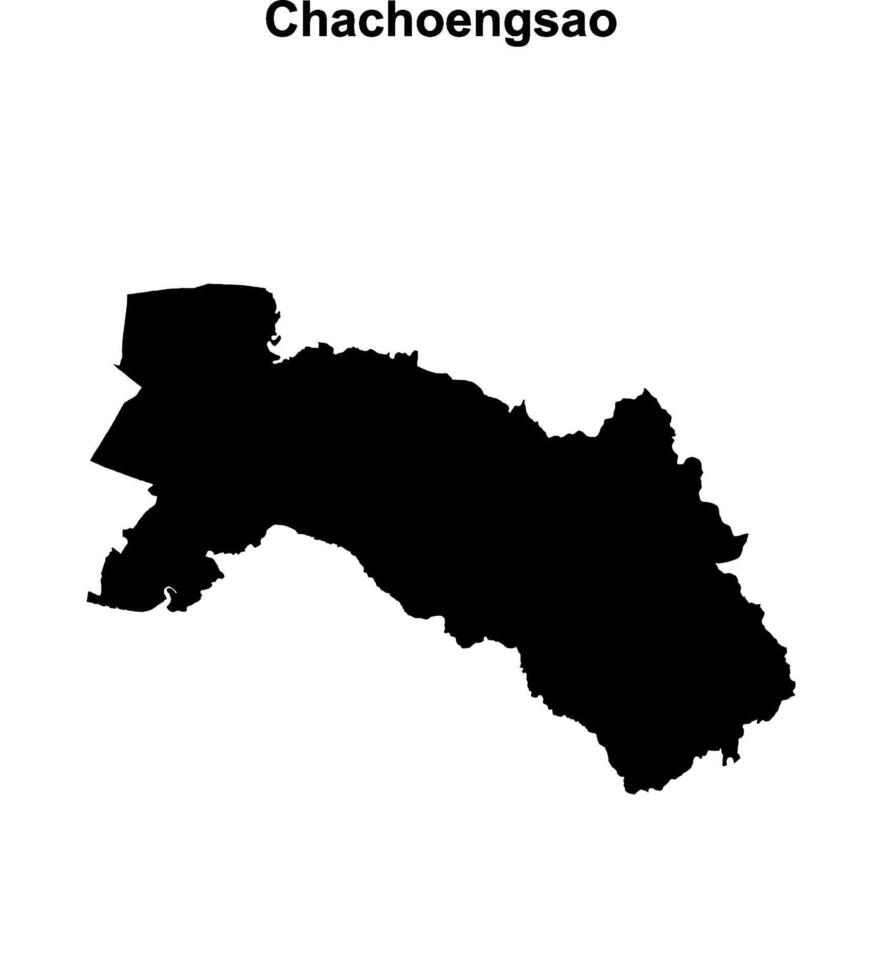 Chachoengsao province blank outline map vector
