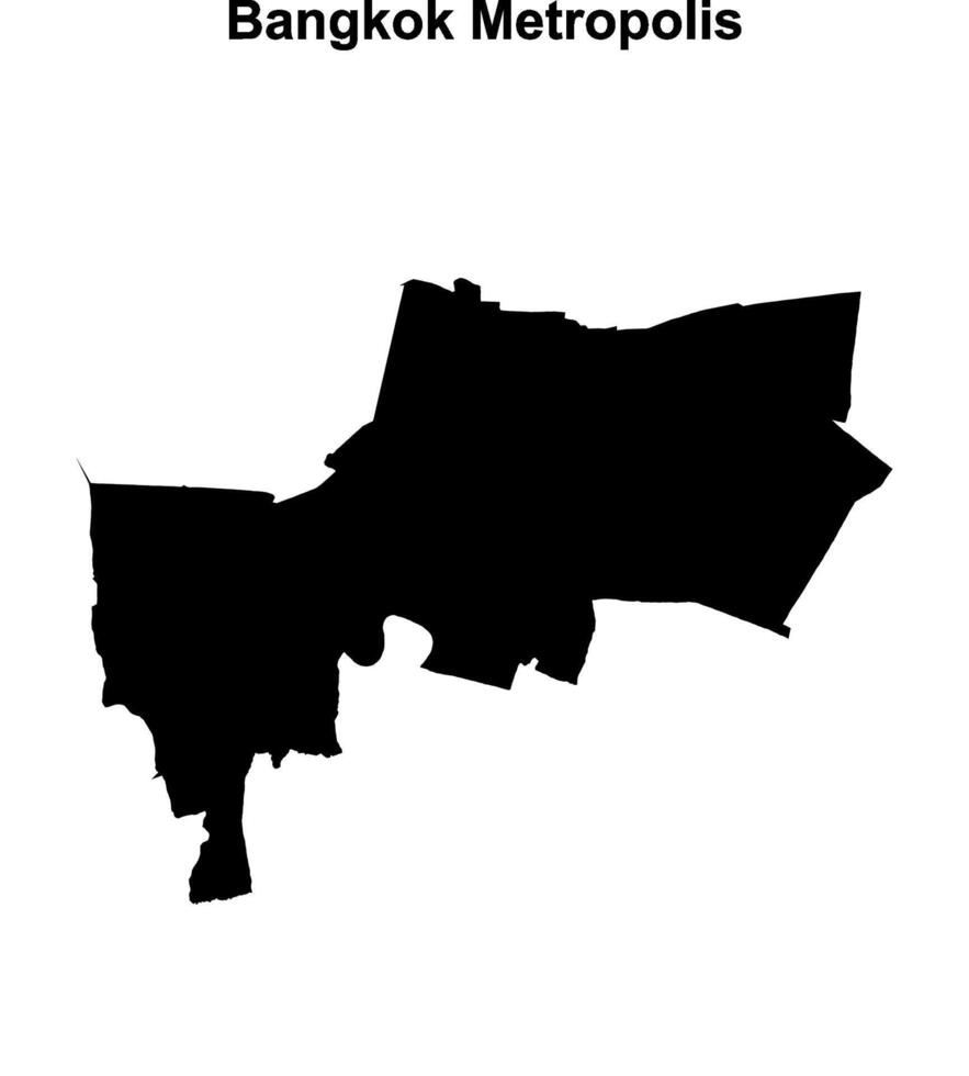 Bangkok Metropolis province blank outline map vector