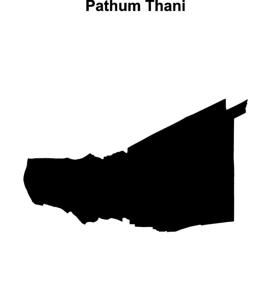 Pathum Thani province blank outline map vector