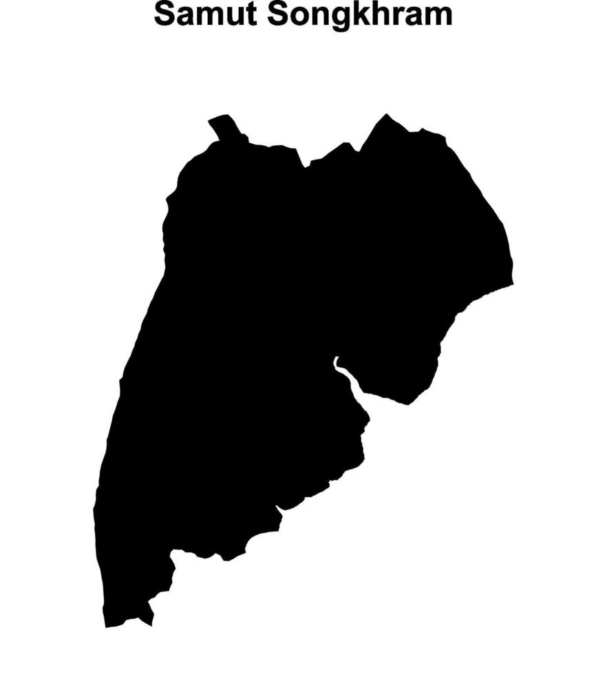 Samut Songkhram province blank outline map vector