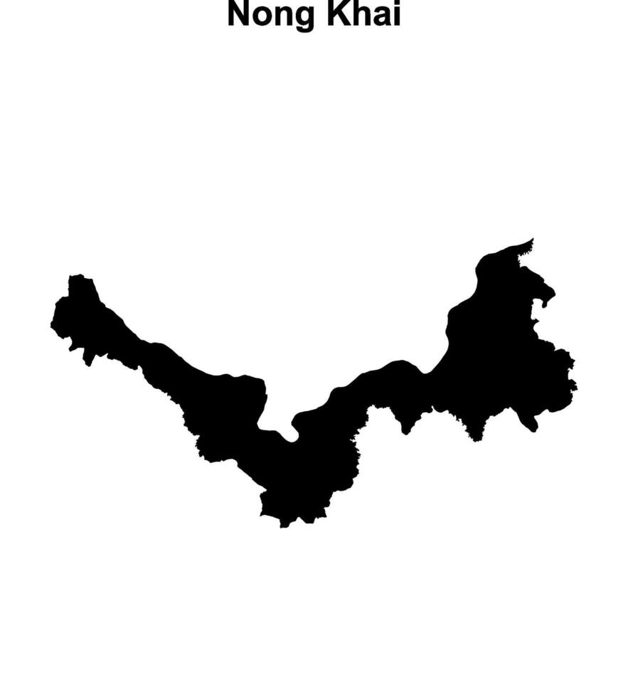 Nong Khai province blank outline map vector