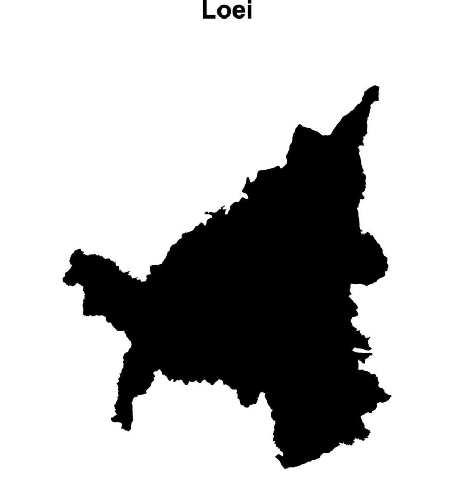 Loei province blank outline map vector