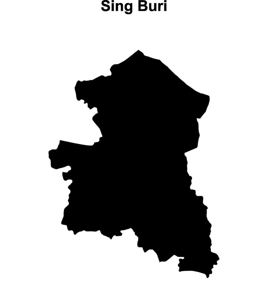 Sing Buri province blank outline map vector