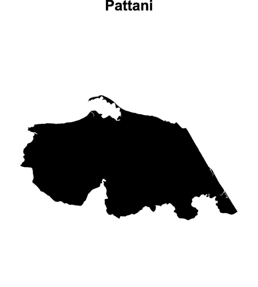 Pattani province blank outline map vector