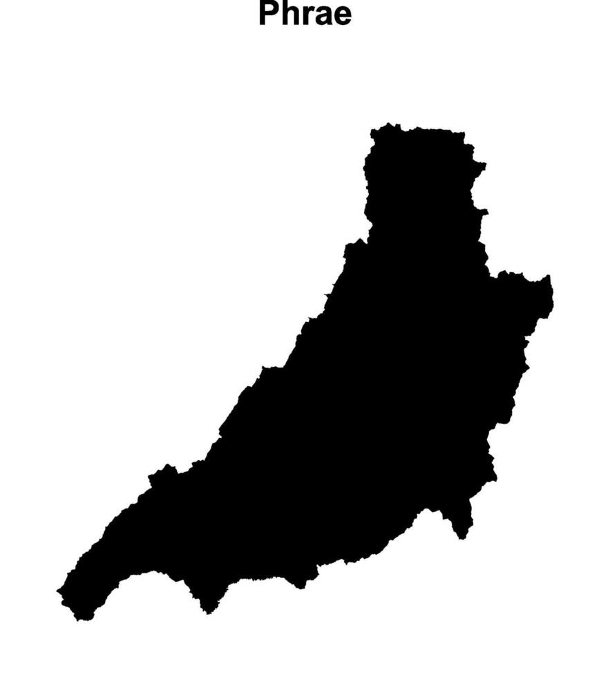 Phrae province blank outline map vector