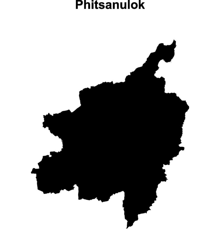 Phitsanulok province blank outline map vector