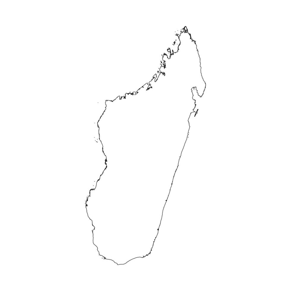 Madagascar blank outline map vector