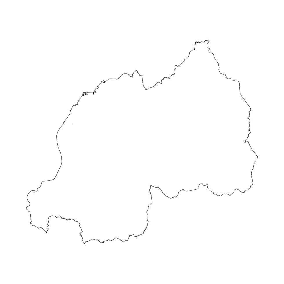 Rwanda blank outline map vector