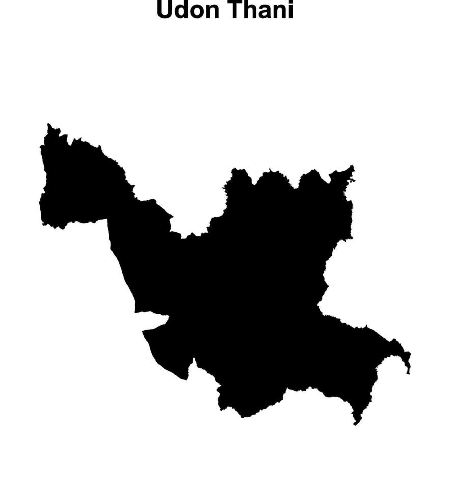 Udon Thani province blank outline map vector