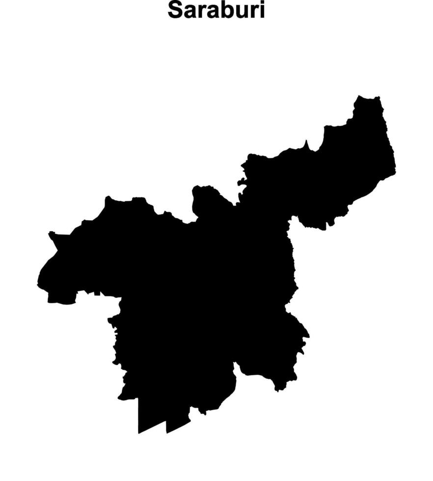 Saraburi province blank outline map vector