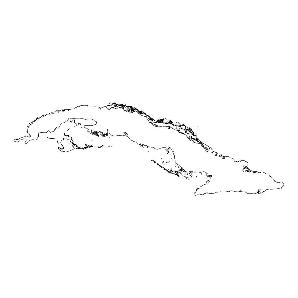 Cuba blank outline map vector