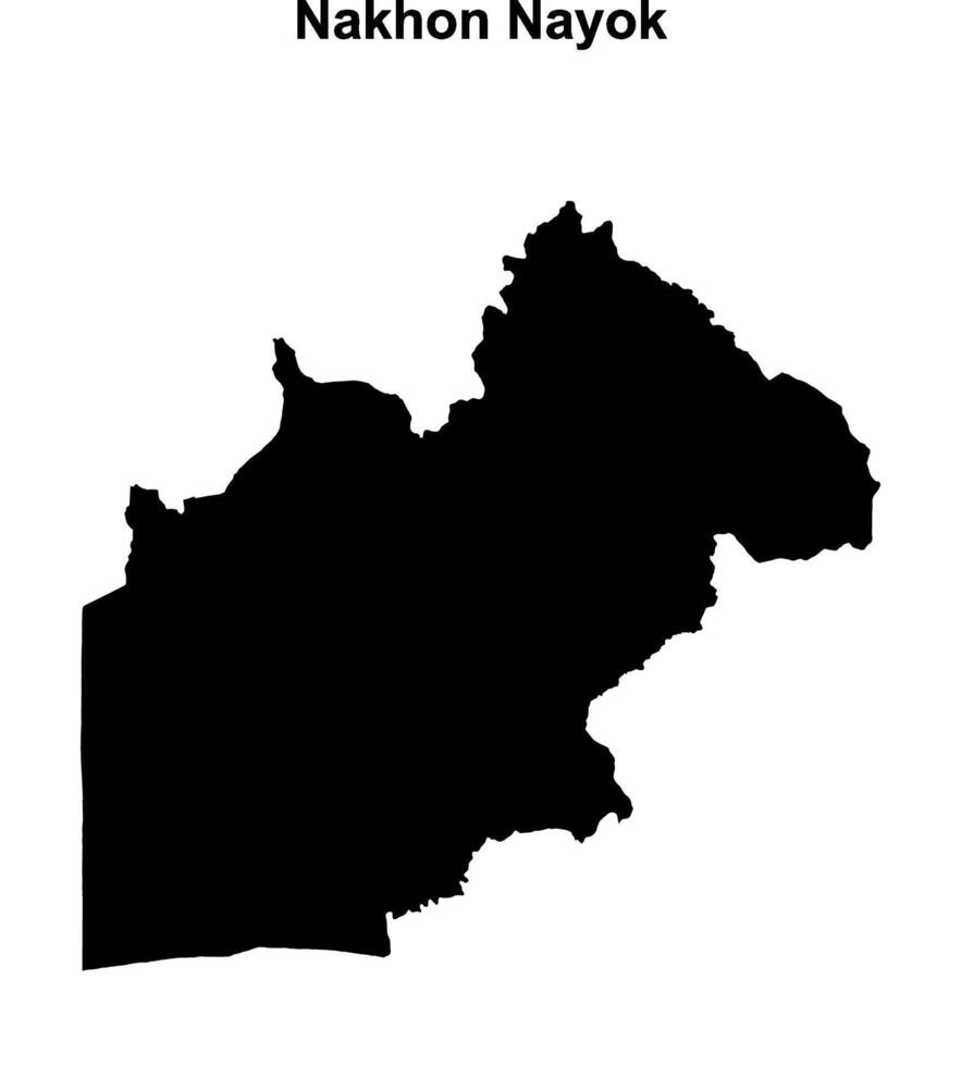 Nakhon Nayok province blank outline map vector