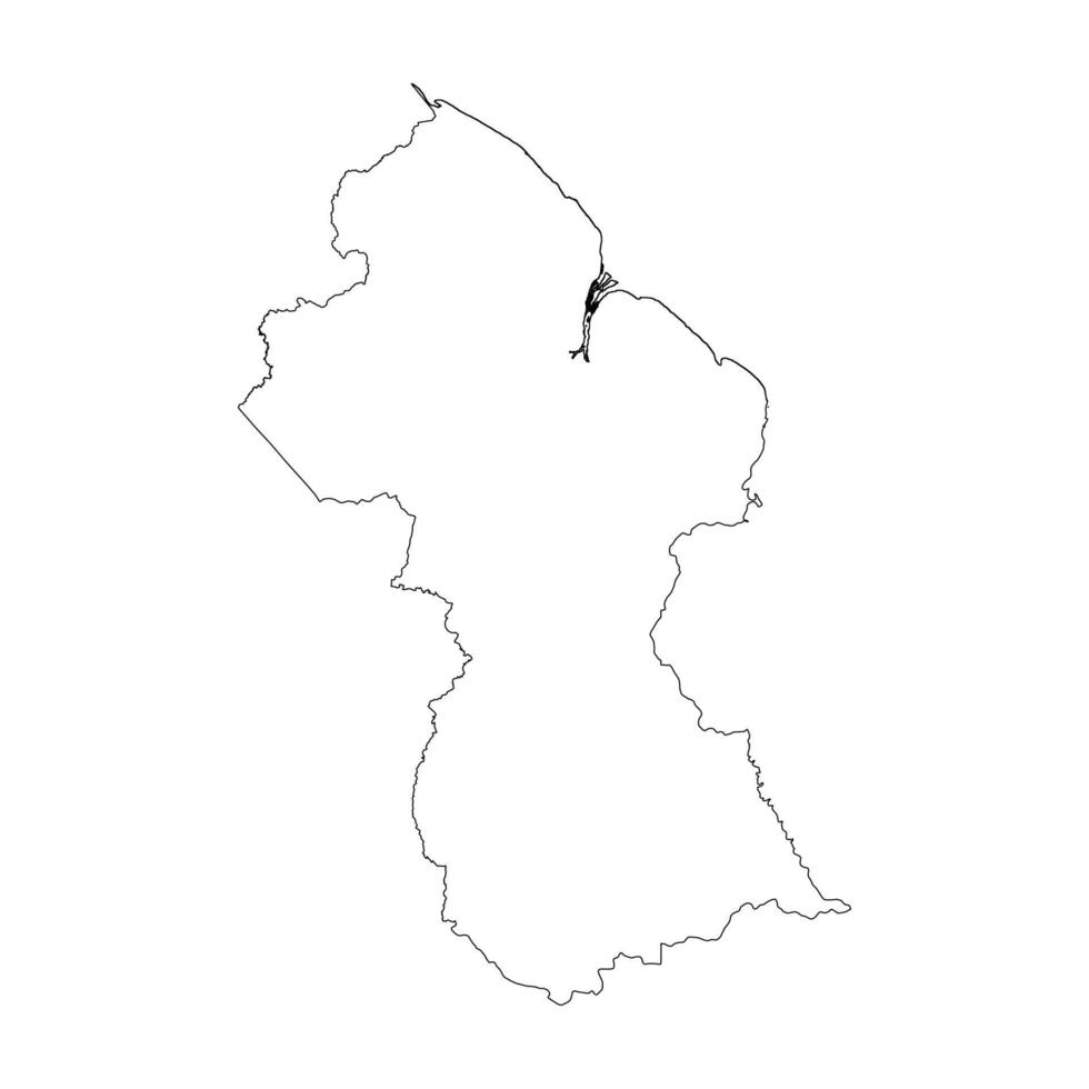 Guyana blank outline map vector