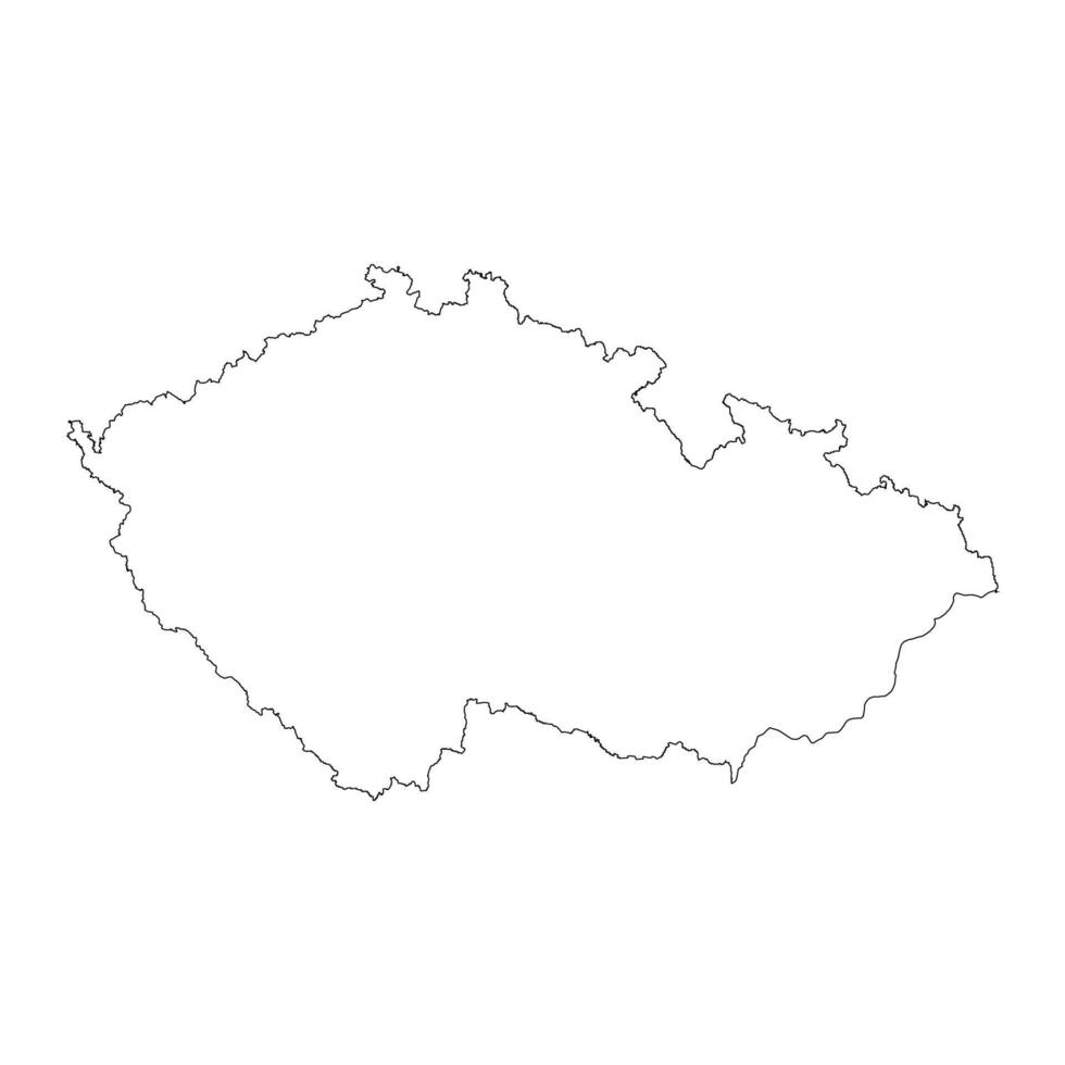 Czech Republic blank outline map vector