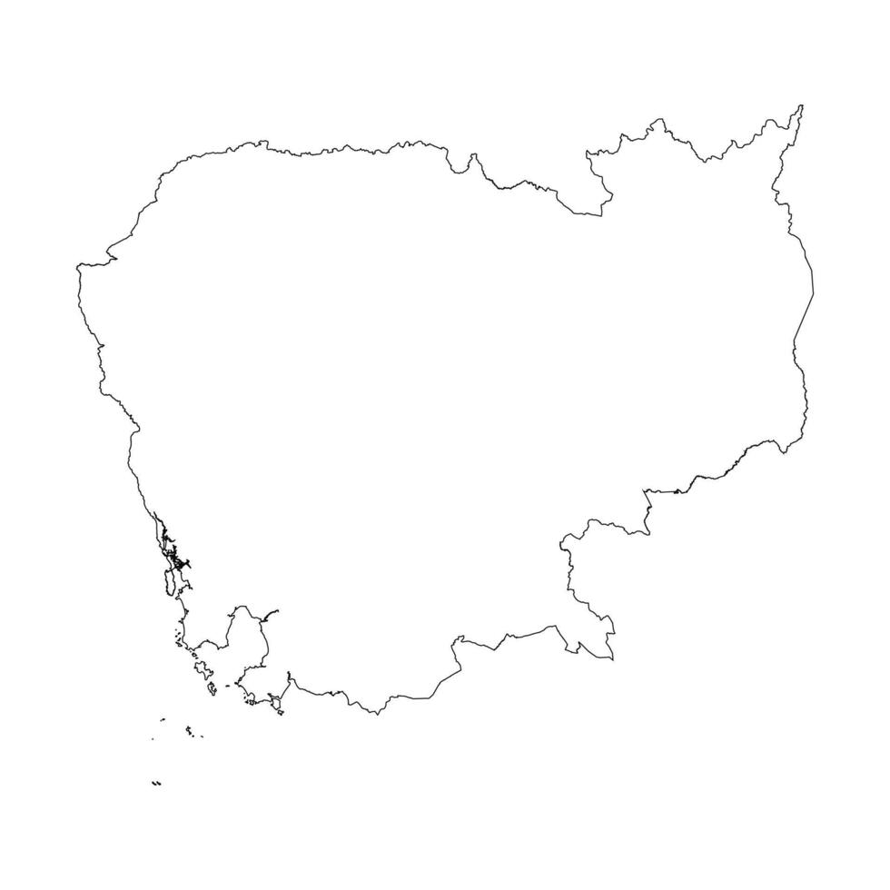 Cambodia blank outline map vector