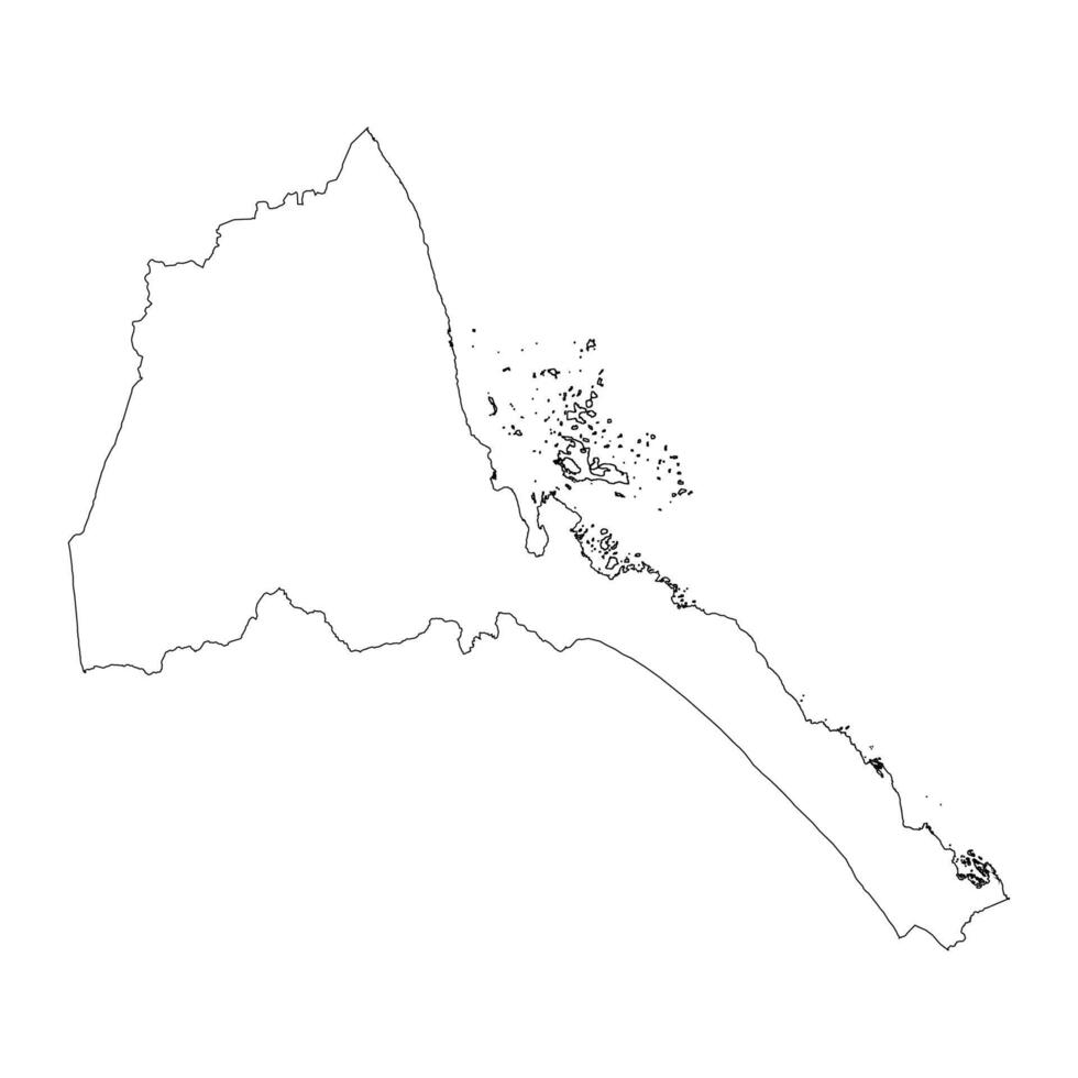 Eritrea blank outline map vector