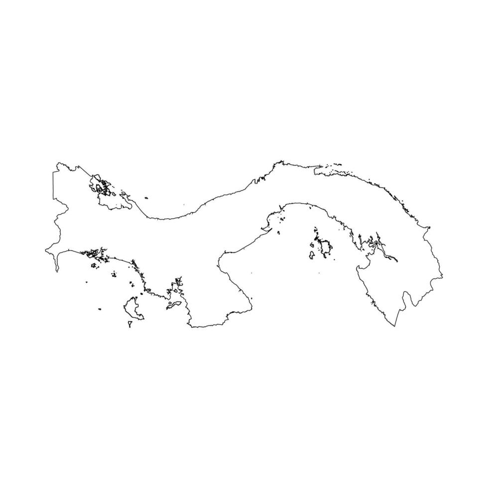 Panama blank outline map vector