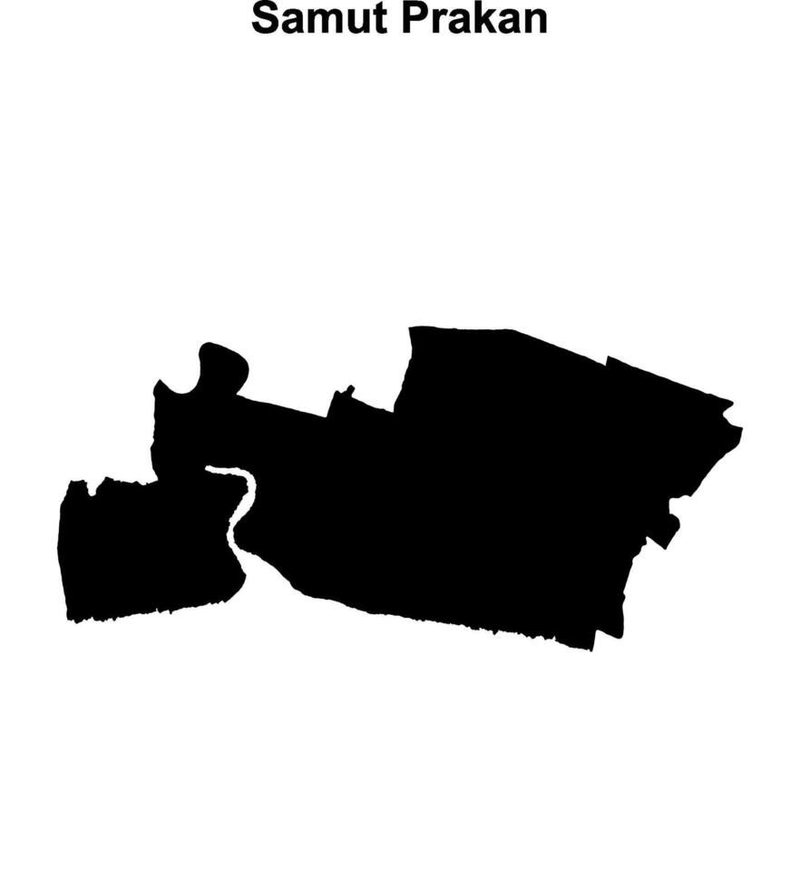 Samut Prakan province blank outline map vector