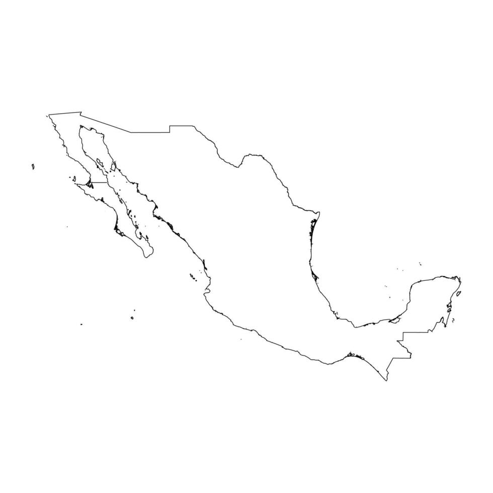 mexico blanco contorno mapa vector
