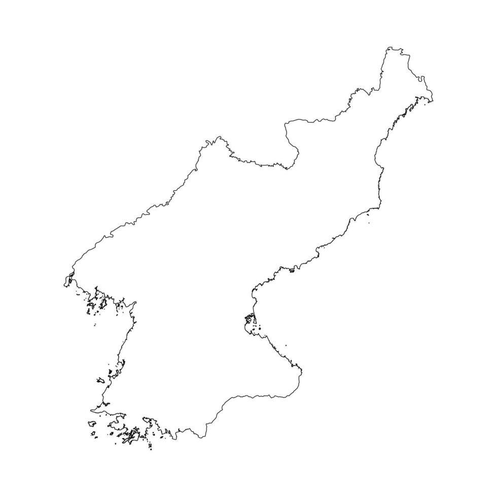 North Korea blank outline map vector
