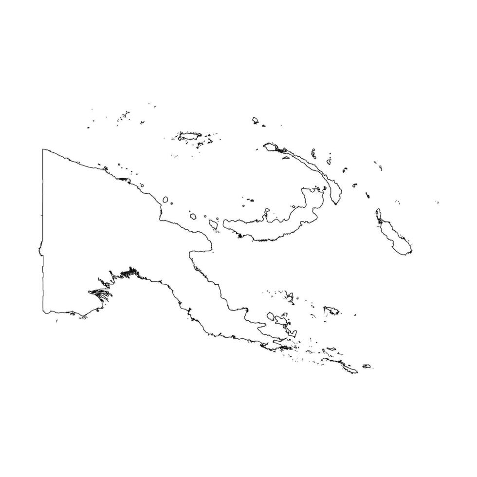 Papua New Guinea blank outline map vector