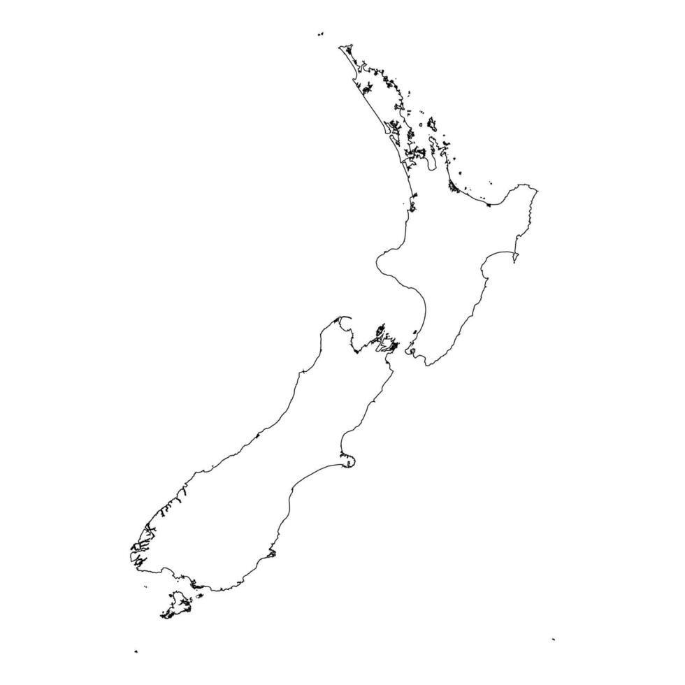 New Zealand blank outline map vector