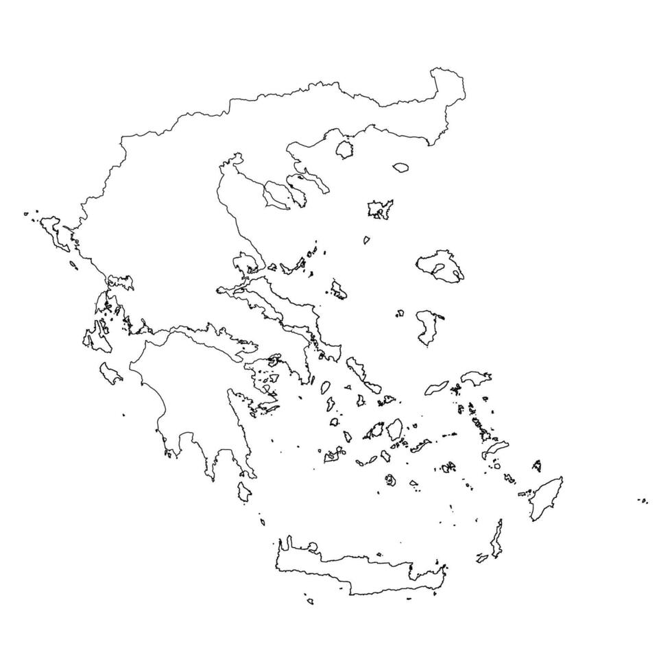 Greece blank outline map vector