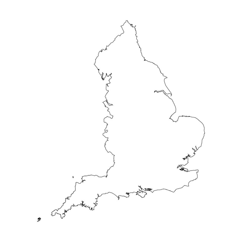 England blank outline map vector