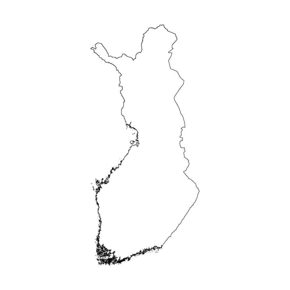 Finland blank outline map vector