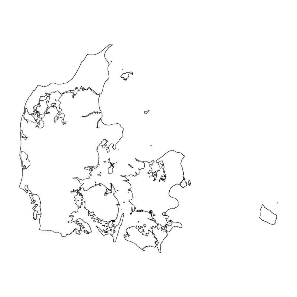 Denmark blank outline map vector