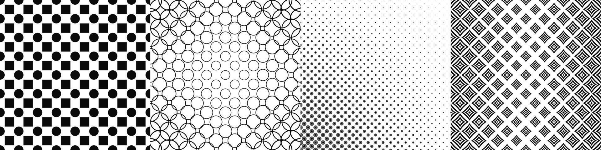 Black and white pattern collection vector