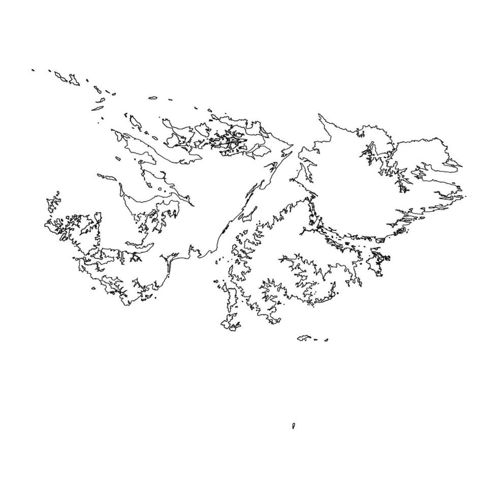 Falkland Islands blank outline map vector