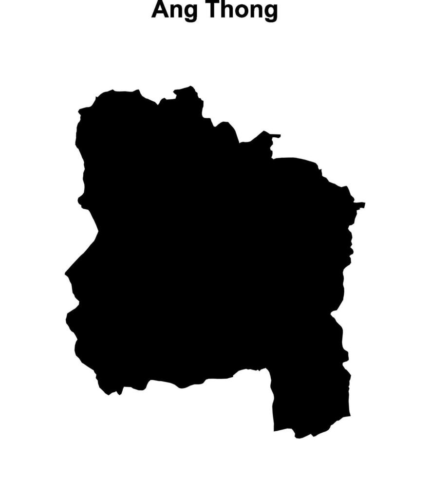 Ang Thong province blank outline map vector