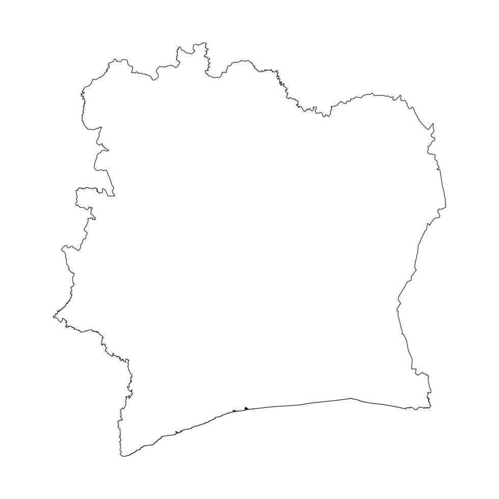 Ivory Coast blank outline map vector