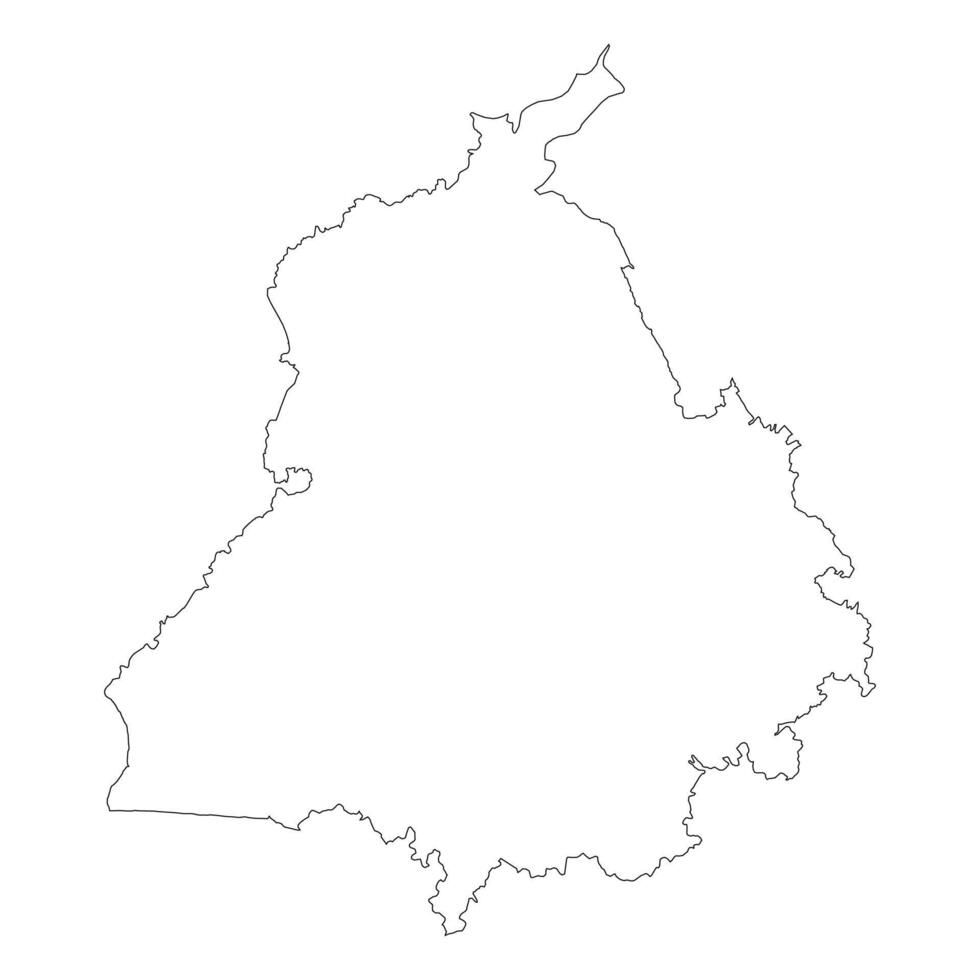 Punjab state blank outline map vector