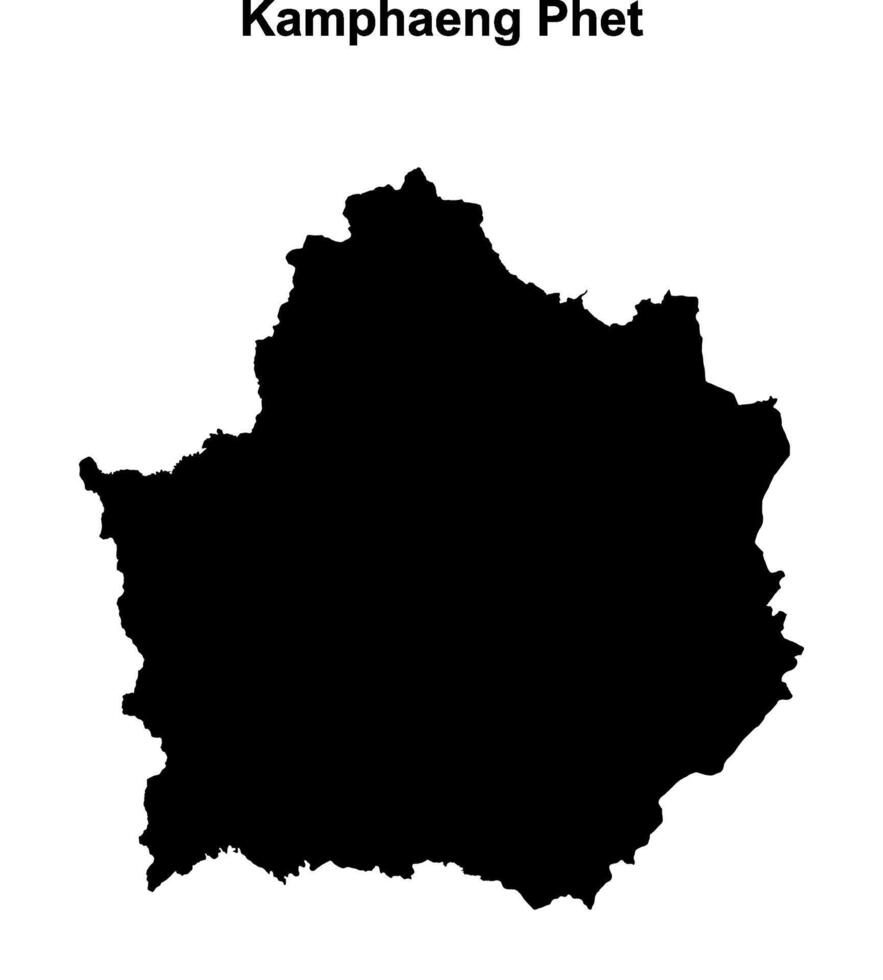 Kamphaeng Phet province blank outline map vector