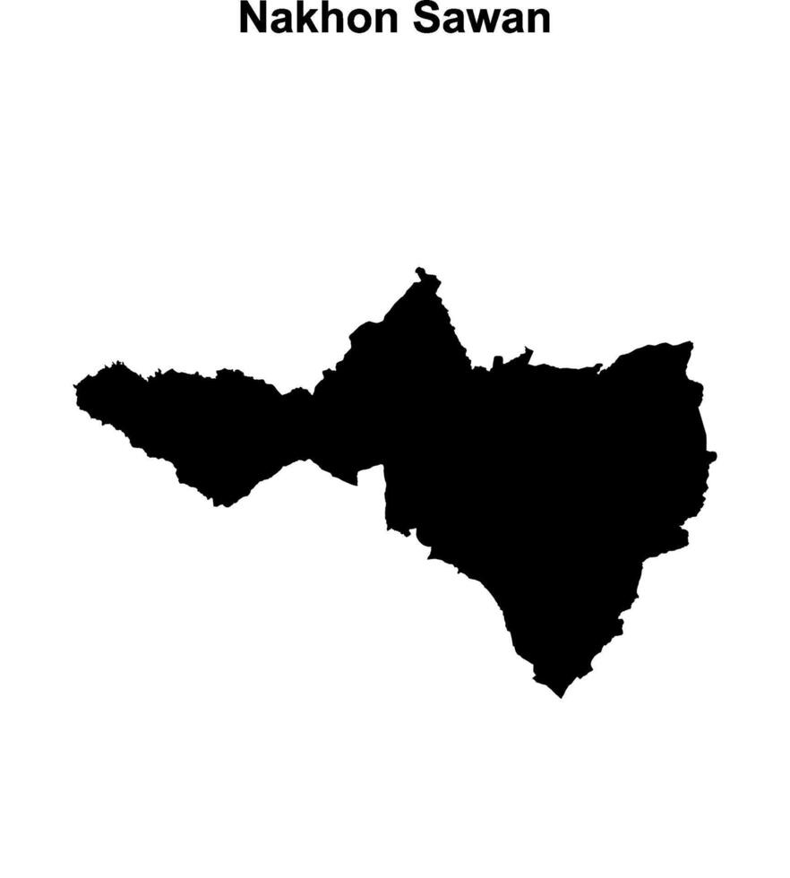 Nakhon Sawan province blank outline map vector
