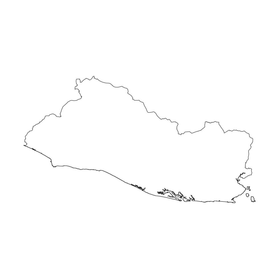 El Salvador blank outline map vector