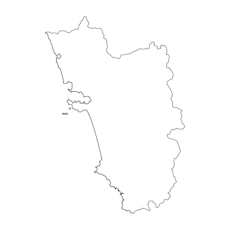 Goa state blank outline map vector