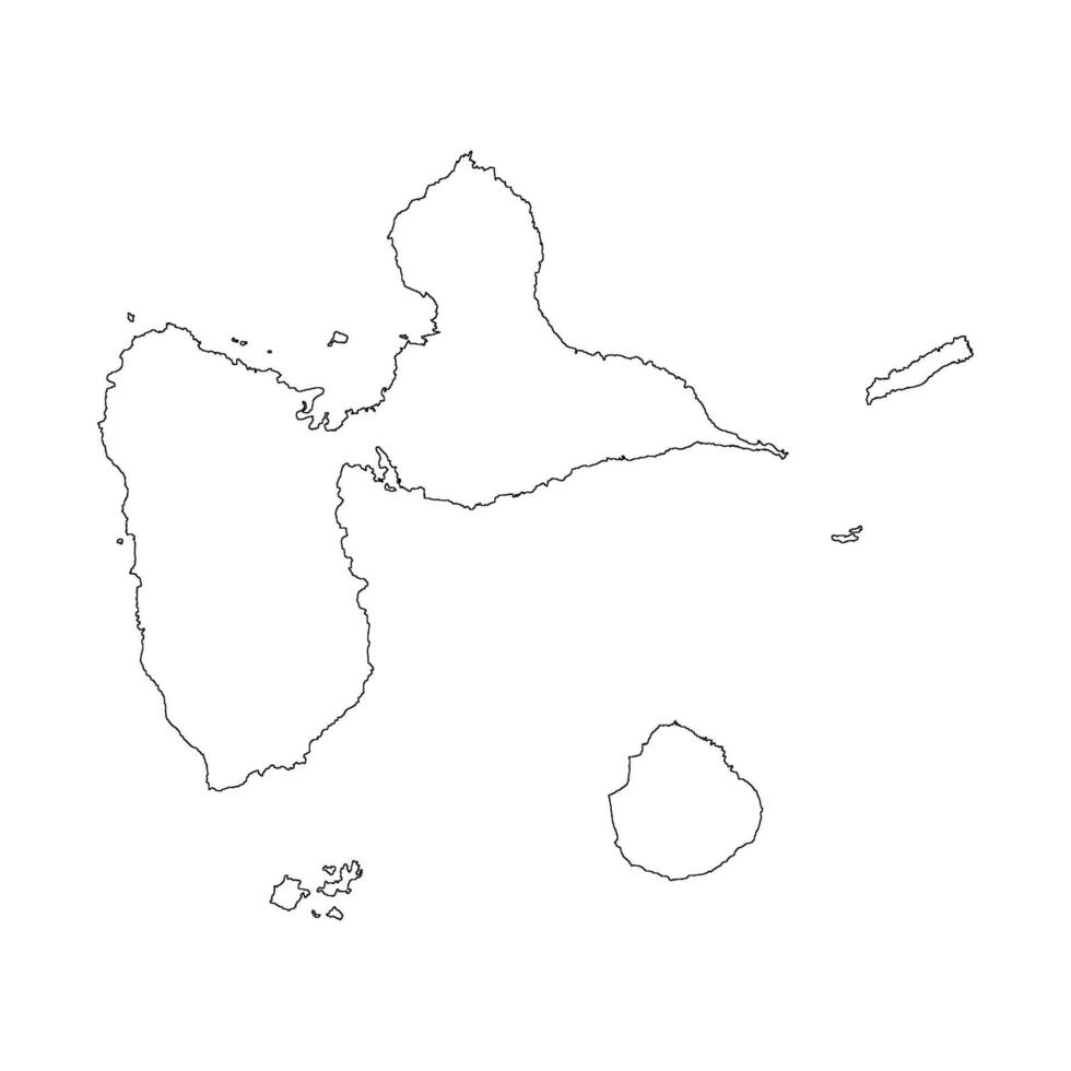 Guadeloupe blank outline map vector