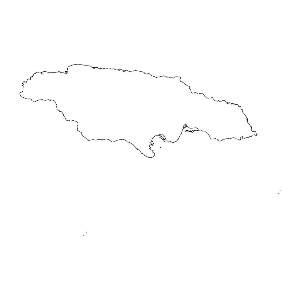 Jamaica blank outline map vector