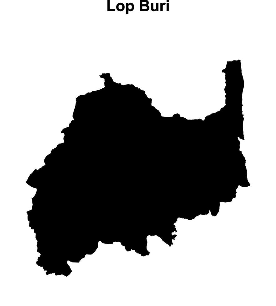 Lop Buri province blank outline map vector