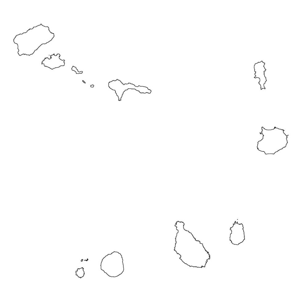 Cape Verde blank outline map vector
